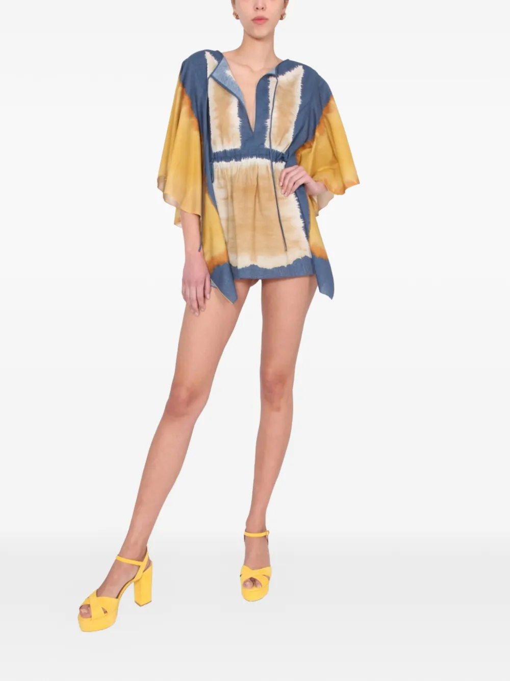 Alberta Ferretti Tuniek met tie-dye print Blauw