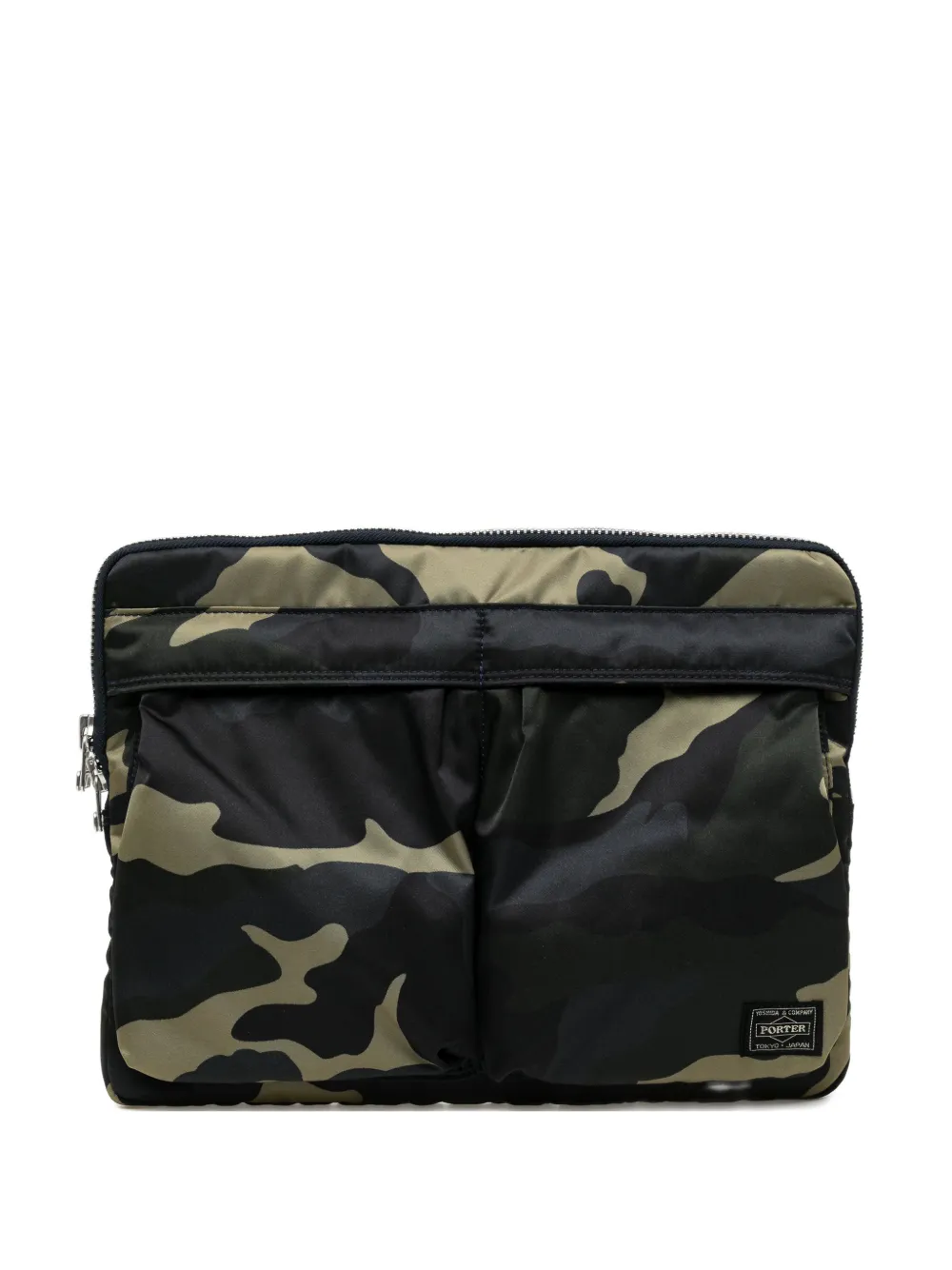 Porter-Yoshida & Co. camouflage-print document case - Schwarz