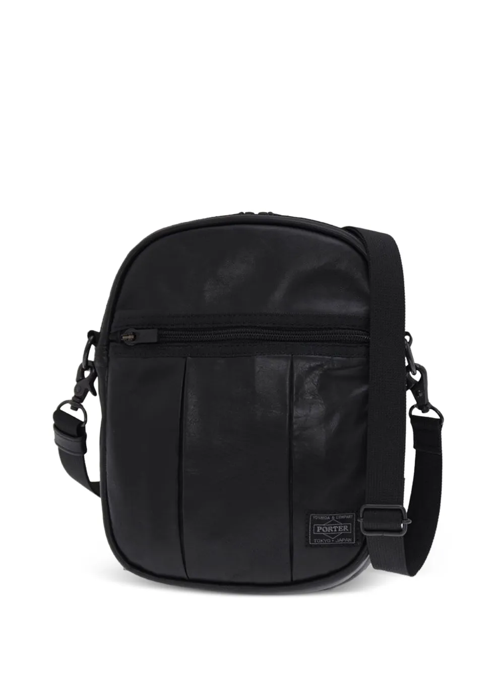 Porter-Yoshida & Co. zip leather shoulder bag - Black