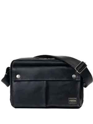 HELIOT EMIL Box Leather Shoulder Bag | Black | FARFETCH TH