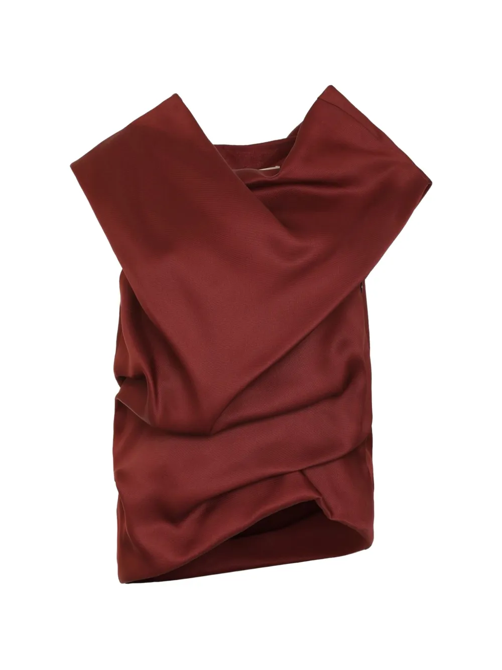 KHAITE draped silk blouse – Red