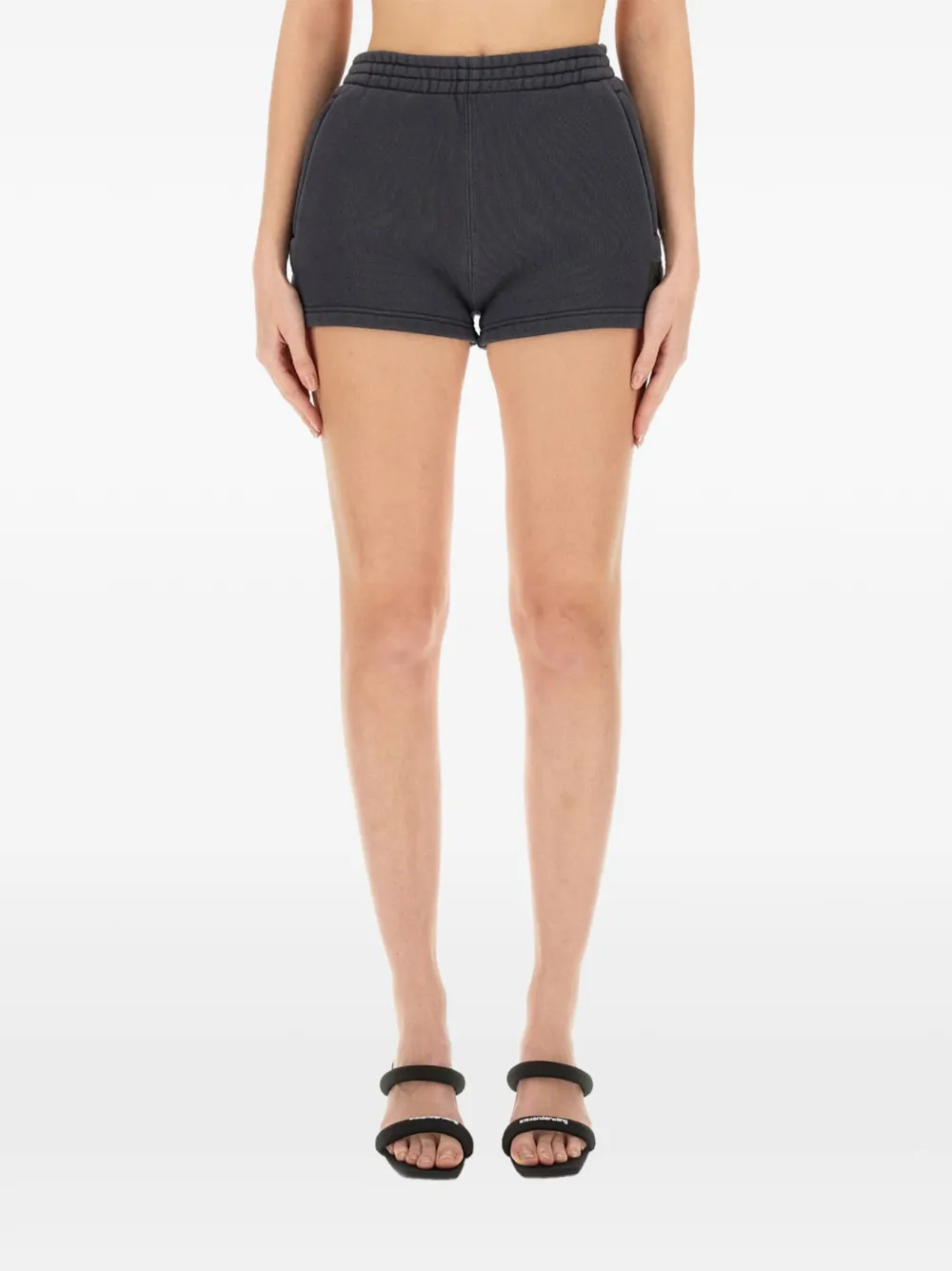alexanderwang.t elasticated mini shorts - Gris
