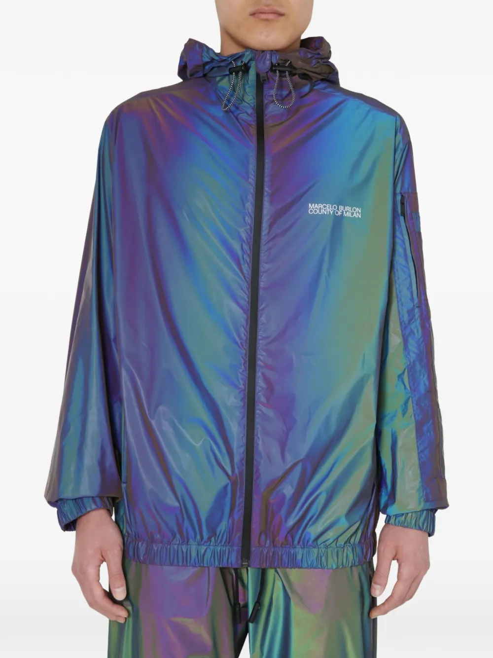 COUNTY OF MILAN logo-print jacket - Blu