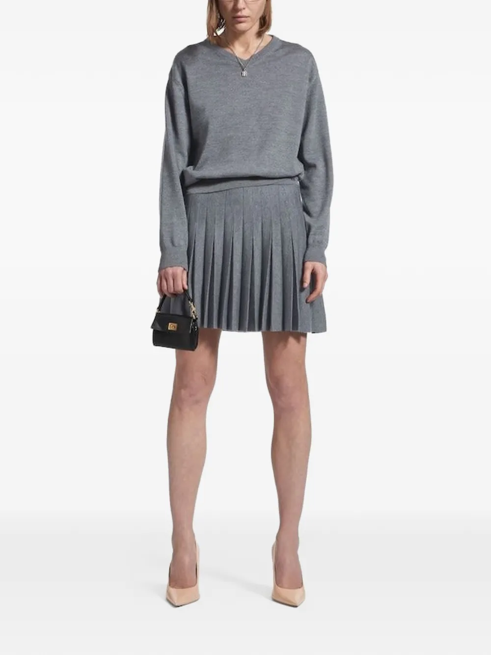 Balenciaga Elastische rok met plooien Grijs