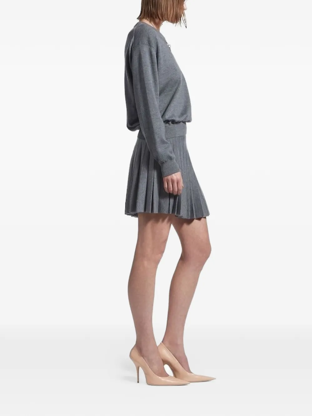 Balenciaga Elastische rok met plooien Grijs