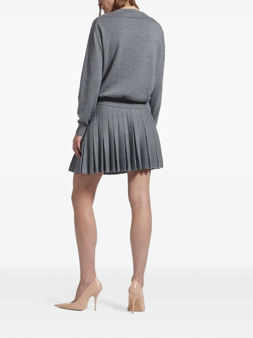 Balenciaga Elastische rok met plooien Grijs