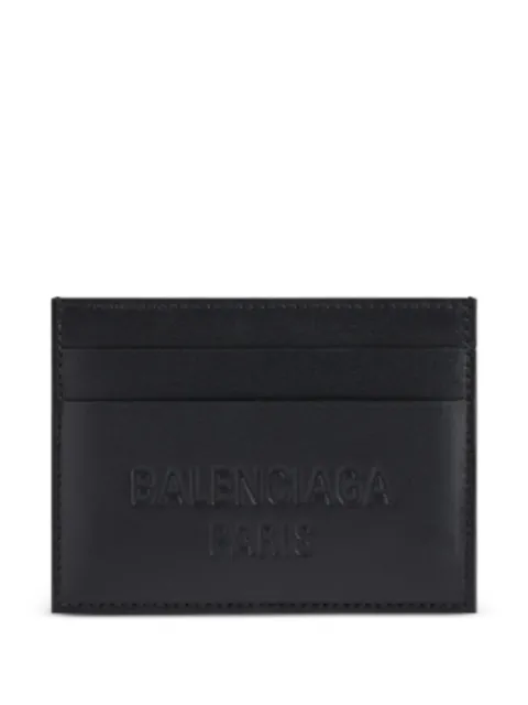 Balenciaga logo-debossed leather card holder