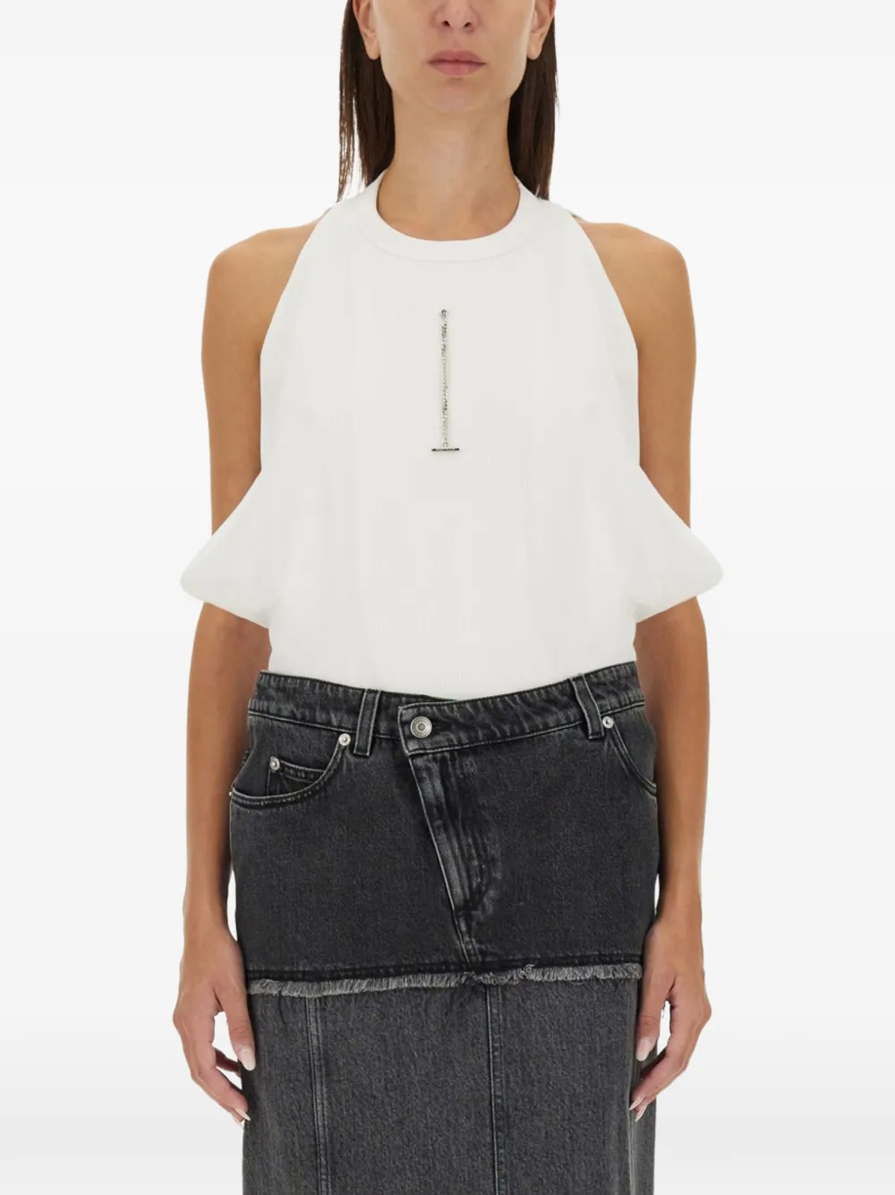 Alexander McQueen T-bar ribbed tank top