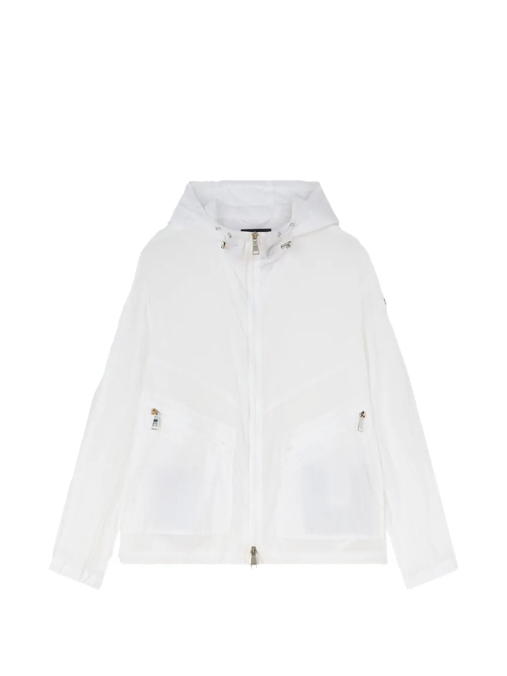 Add zip hooded windbreaker - Bianco