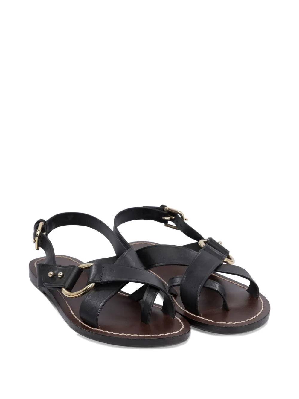 Soeur Florence sandalen met gekruiste bandjes Zwart