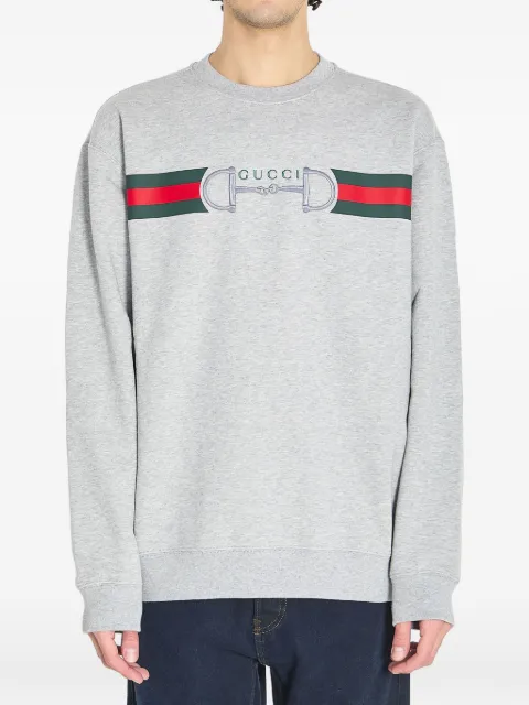 Gucci striped logo crew-neck sweatshirt