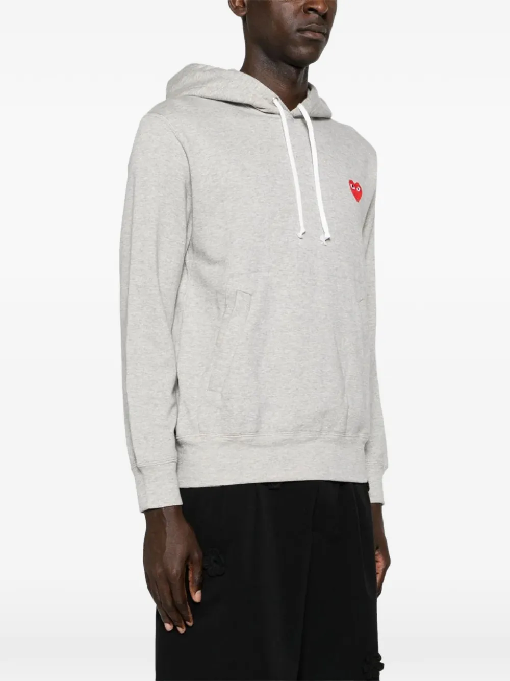 Comme Des Garçons Play Hoodie met applicatie Grijs