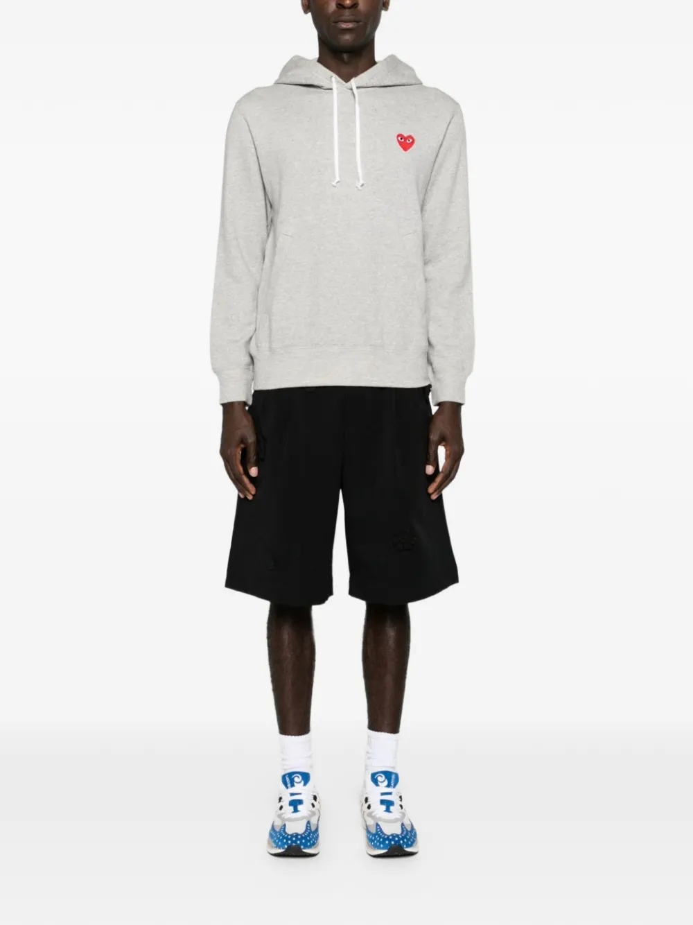 Comme Des Garçons Play Hoodie met applicatie Grijs
