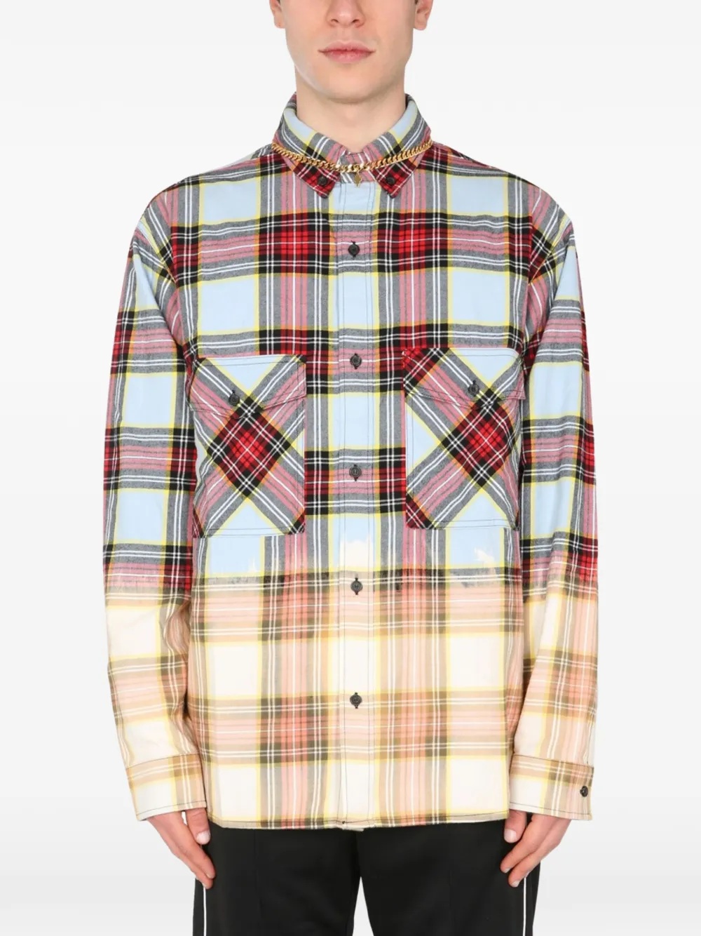 COUNTY OF MILAN check print pocket shirt · L