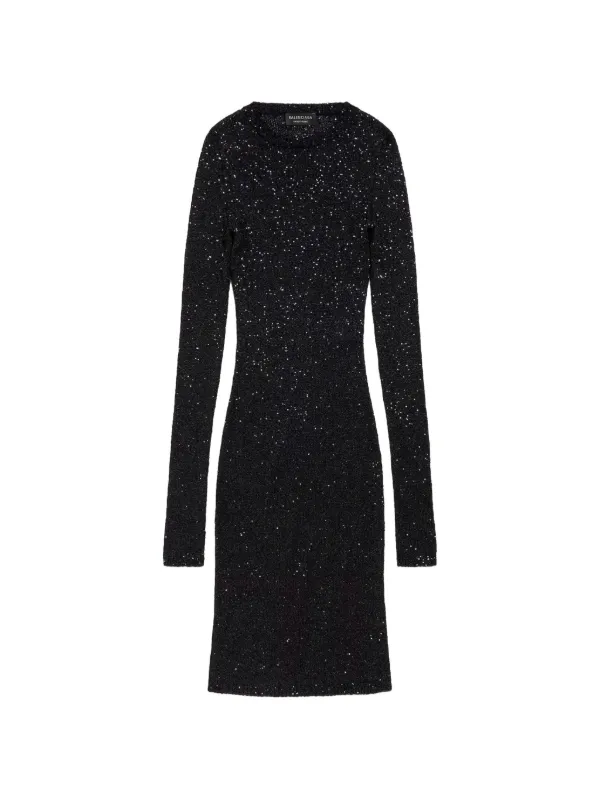 Balenciaga Elegant Midi Dress in Black