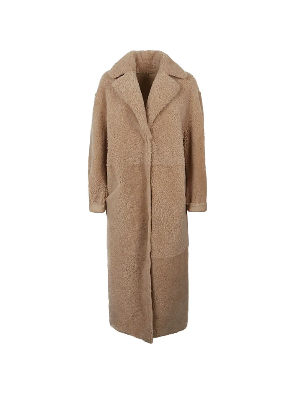 Enes shearling long coat - Toni neutri