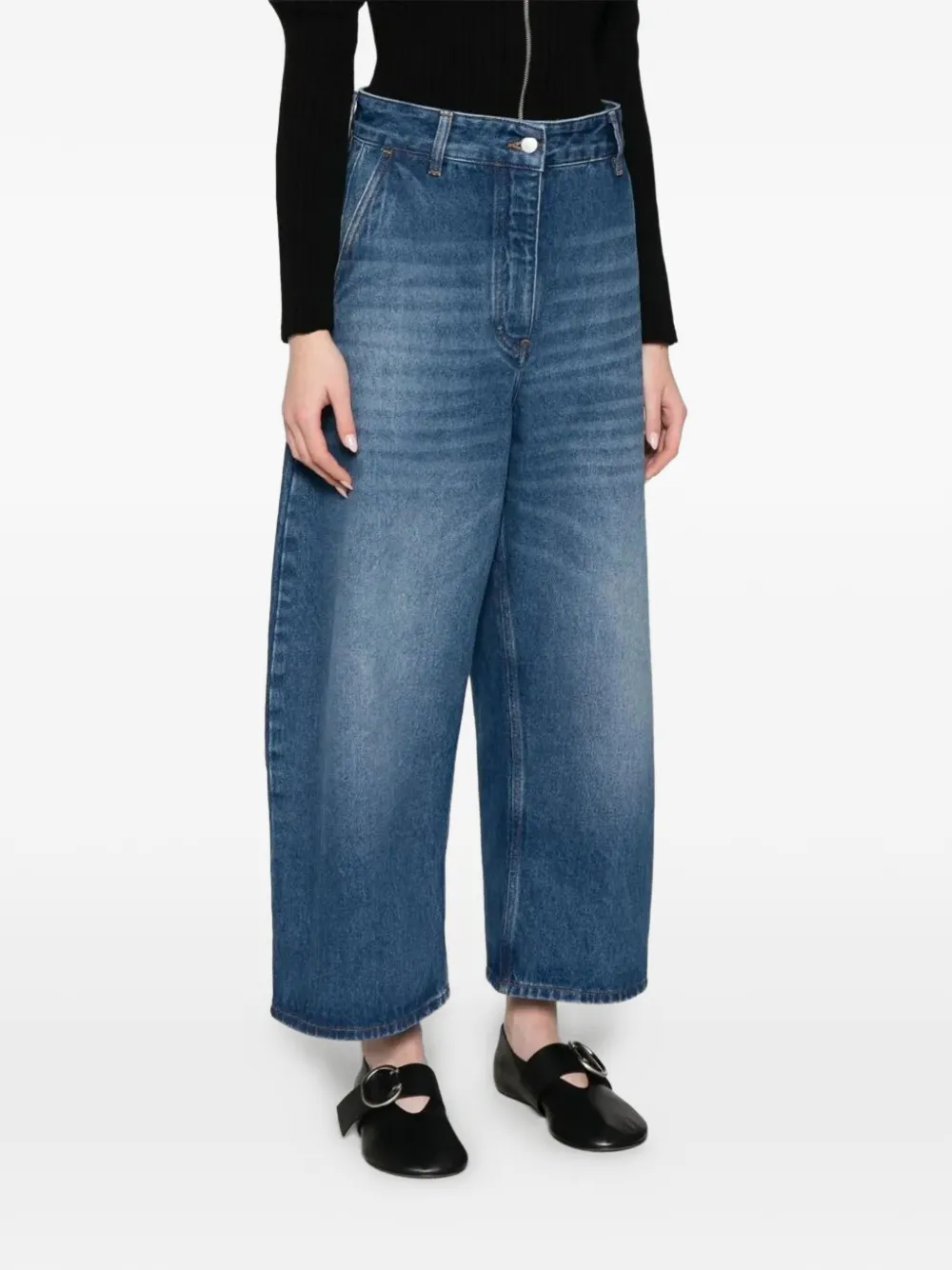 Studio Nicholson Cropped jeans Blauw