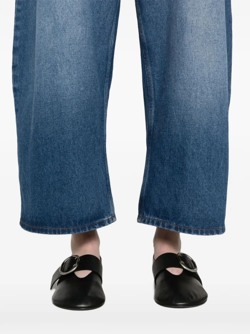 Studio Nicholson Cropped jeans Blauw