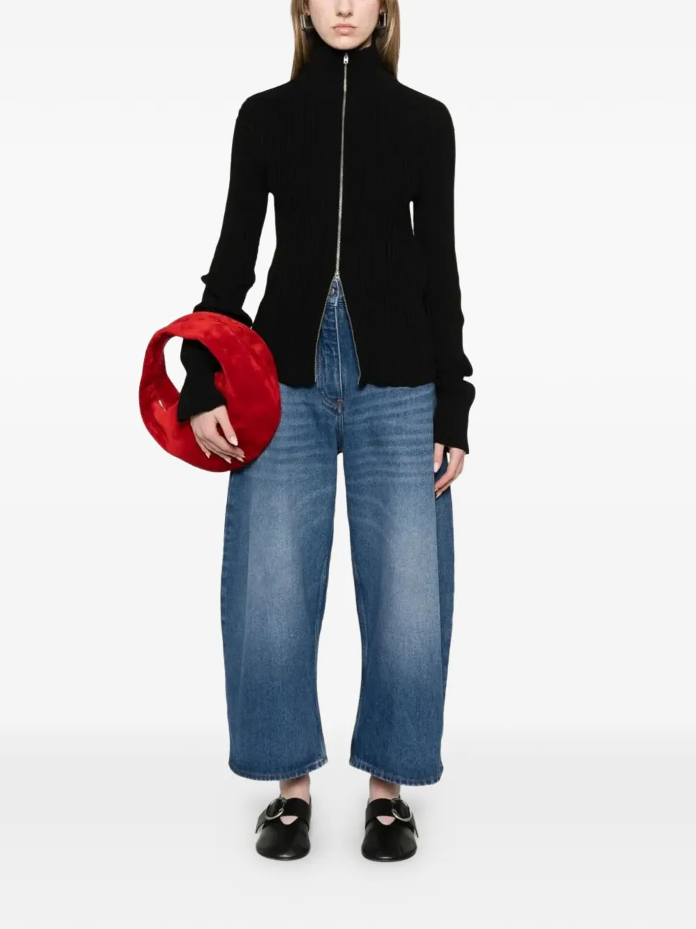 Studio Nicholson Cropped jeans Blauw
