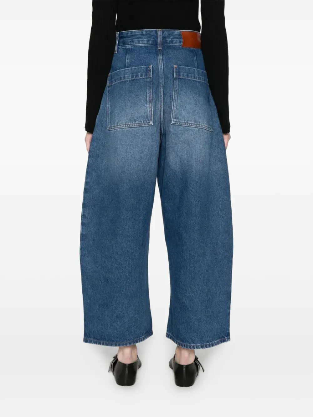Studio Nicholson Cropped jeans Blauw