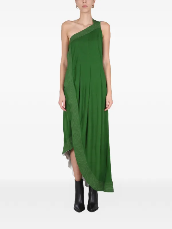 Givenchy Asymmetric Midi Dress in Green