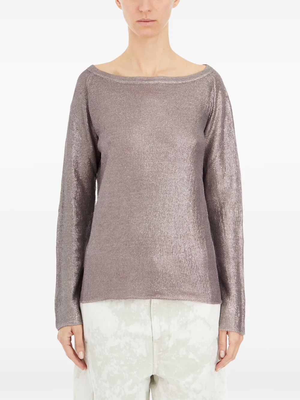 Avant Toi metalic-finish jumper - Purple