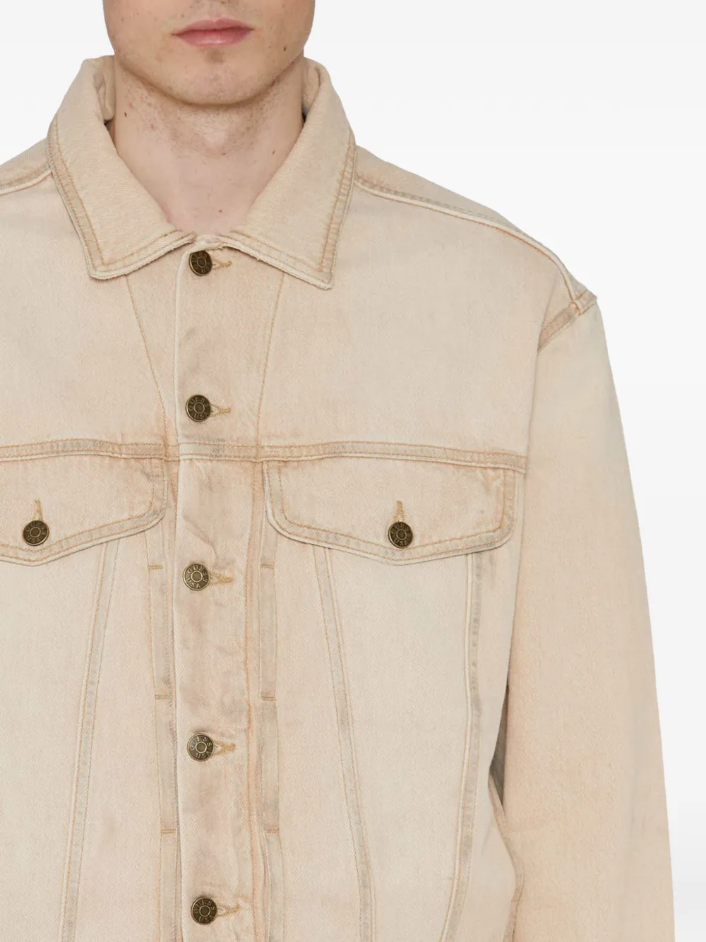 GUESS USA Denim jack met knopen Beige