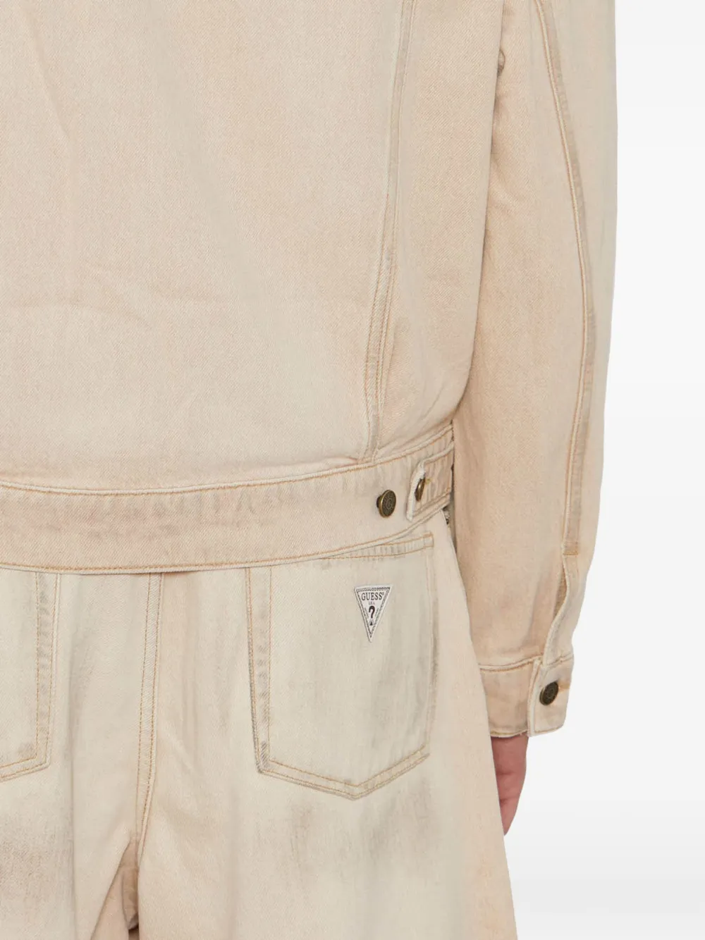 GUESS USA Denim jack met knopen Beige