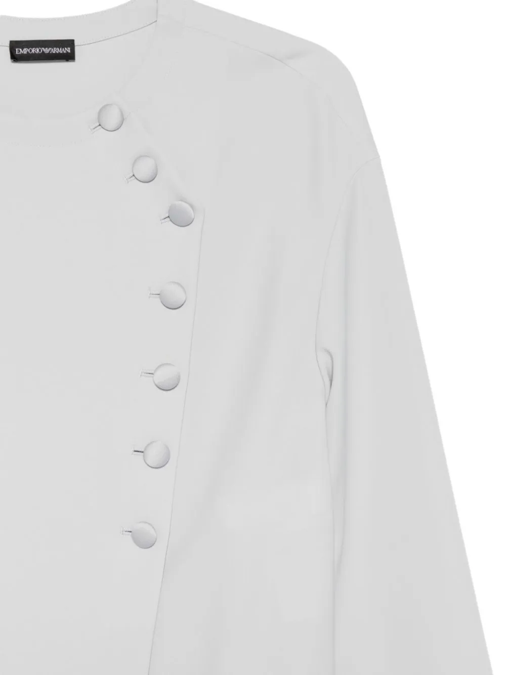 Emporio Armani Blouse met ronde hals en knoop Grijs
