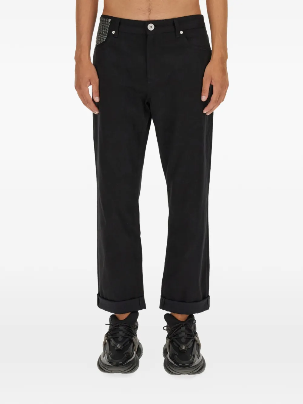 Balmain cuffed pocket jeans - Nero
