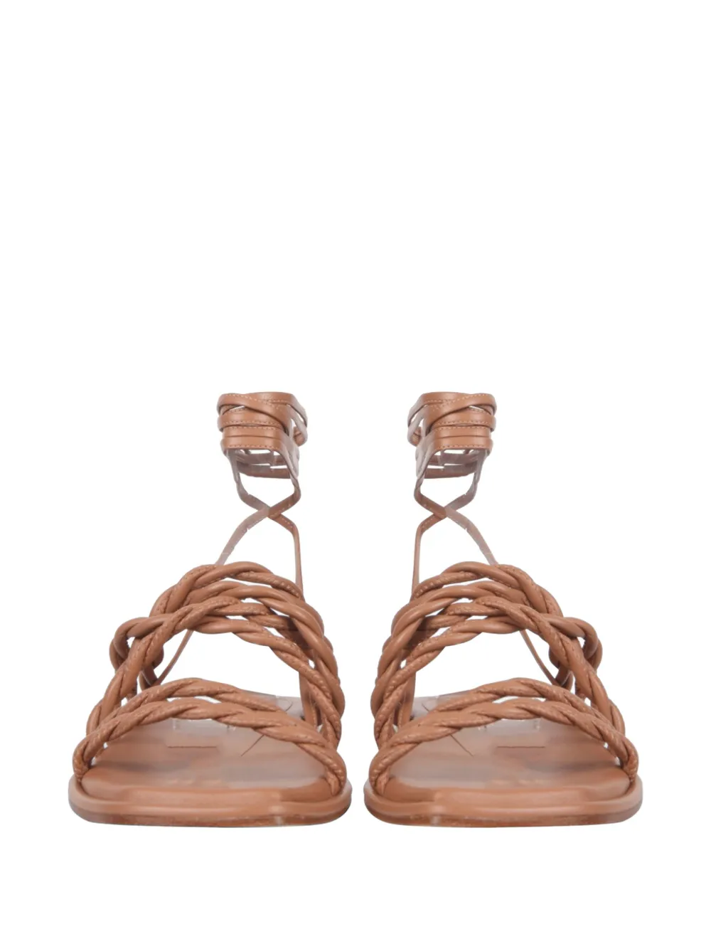 Stuart Weitzman Calypso gevlochten leren sandalen met veters Beige