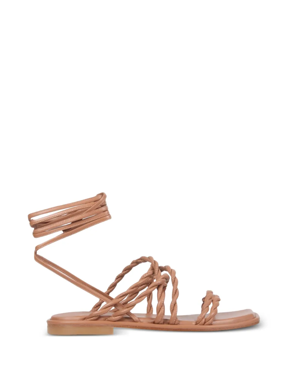 Stuart Weitzman Calypso gevlochten leren sandalen met veters Beige