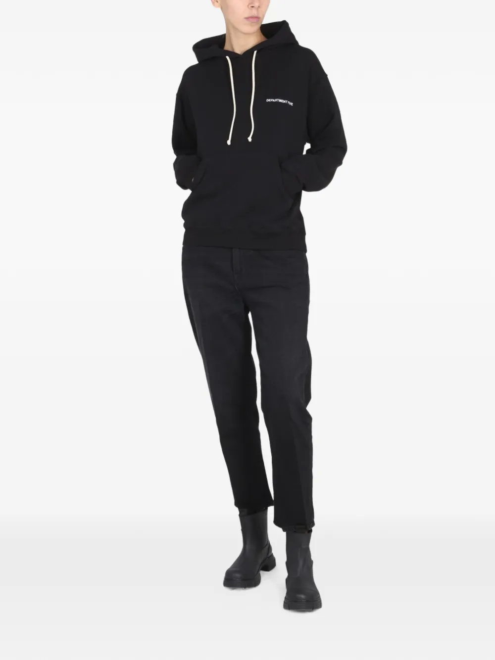 Department Five 드로스트링 후디 In Black