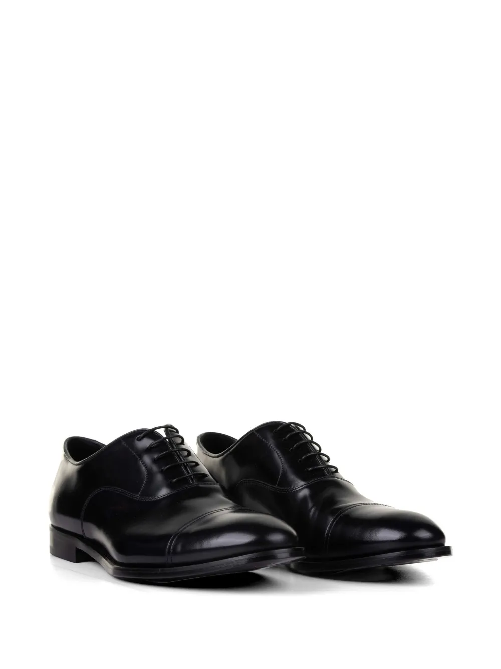 Doucal's toe cap brushed leather derby shoes Zwart