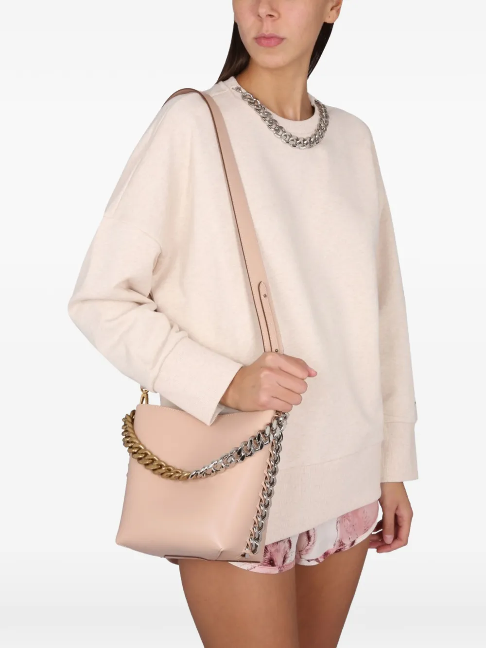 Stella McCartney Falabella sweater met ketting Beige