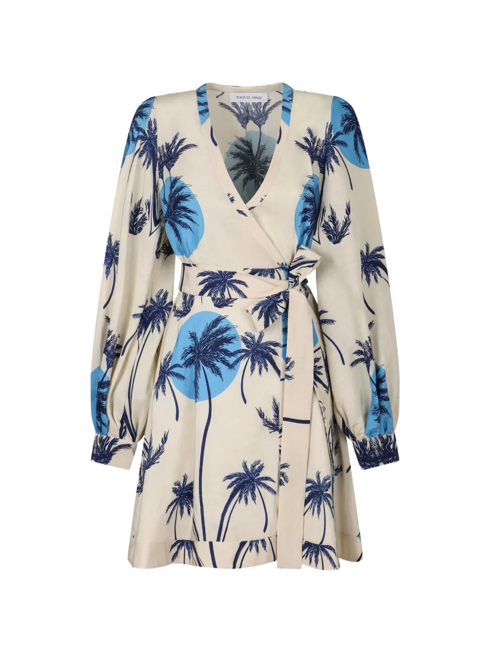 Raquel Diniz V-neck palm tree mini dress