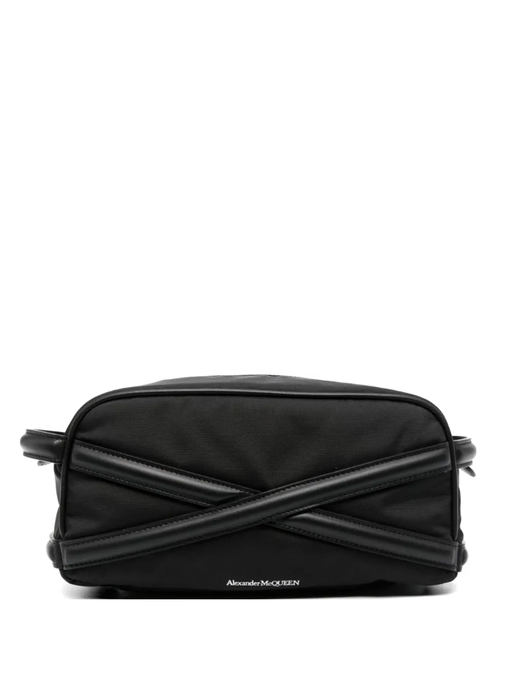 Alexander McQueen Harness logo-detail wash bag - Nero