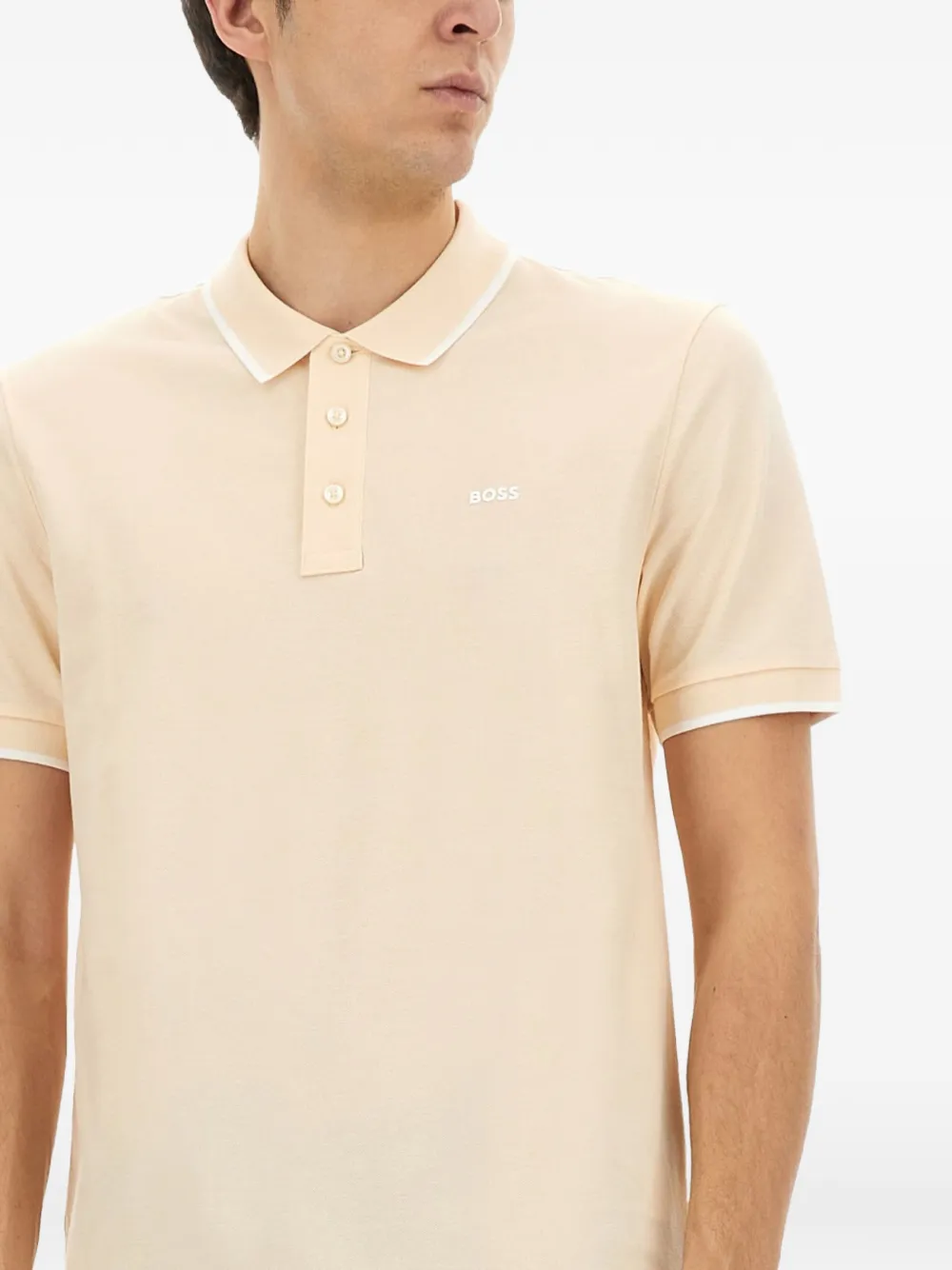 BOSS Katoenen poloshirt Beige