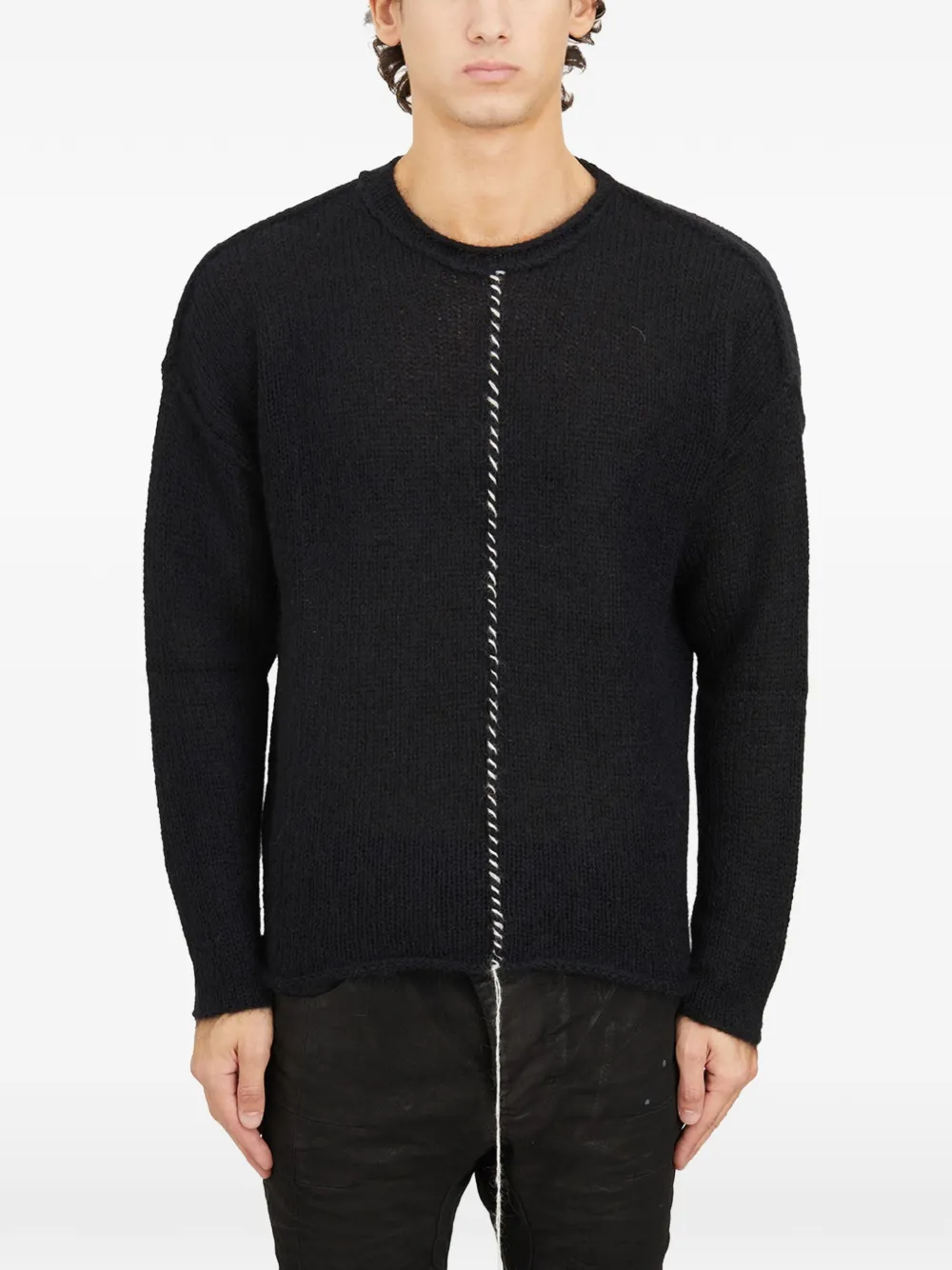Isabel Benenato line-detail sweater - Nero