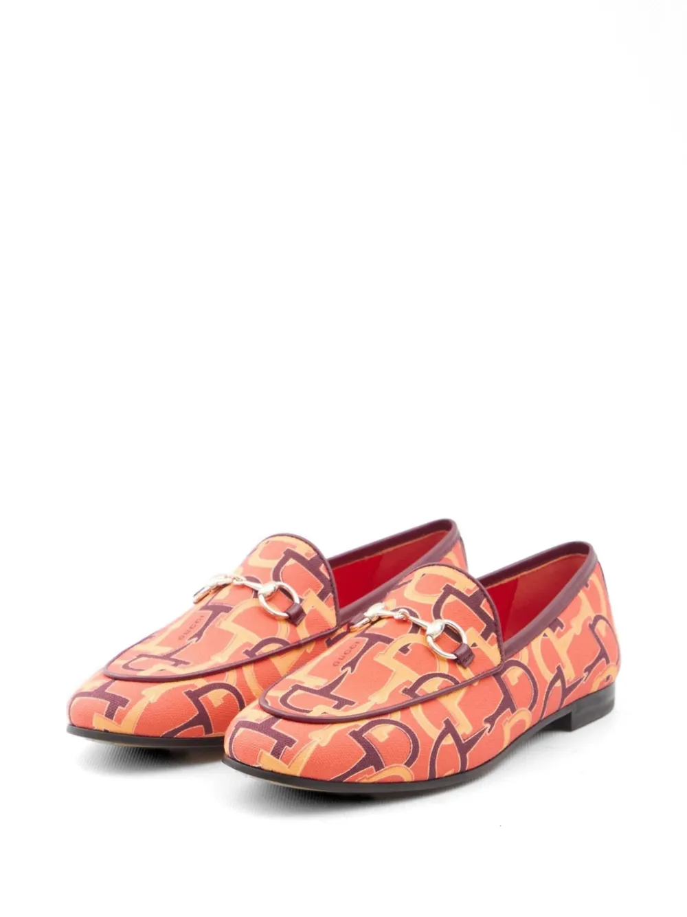 Gucci horsebit patterned loafers - Orange