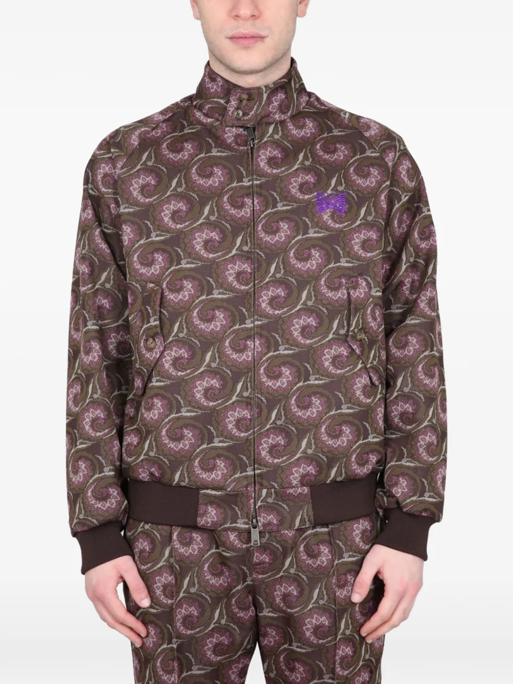 Baracuta x Needles G9 patterned zip-up jacket - Rosso