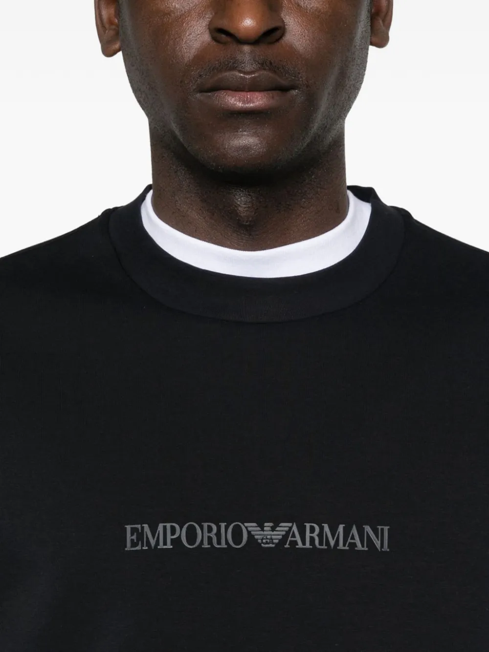 Emporio Armani Katoenen sweater met logo Zwart