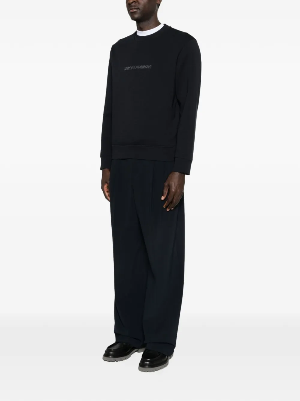 Emporio Armani Katoenen sweater met logo Zwart