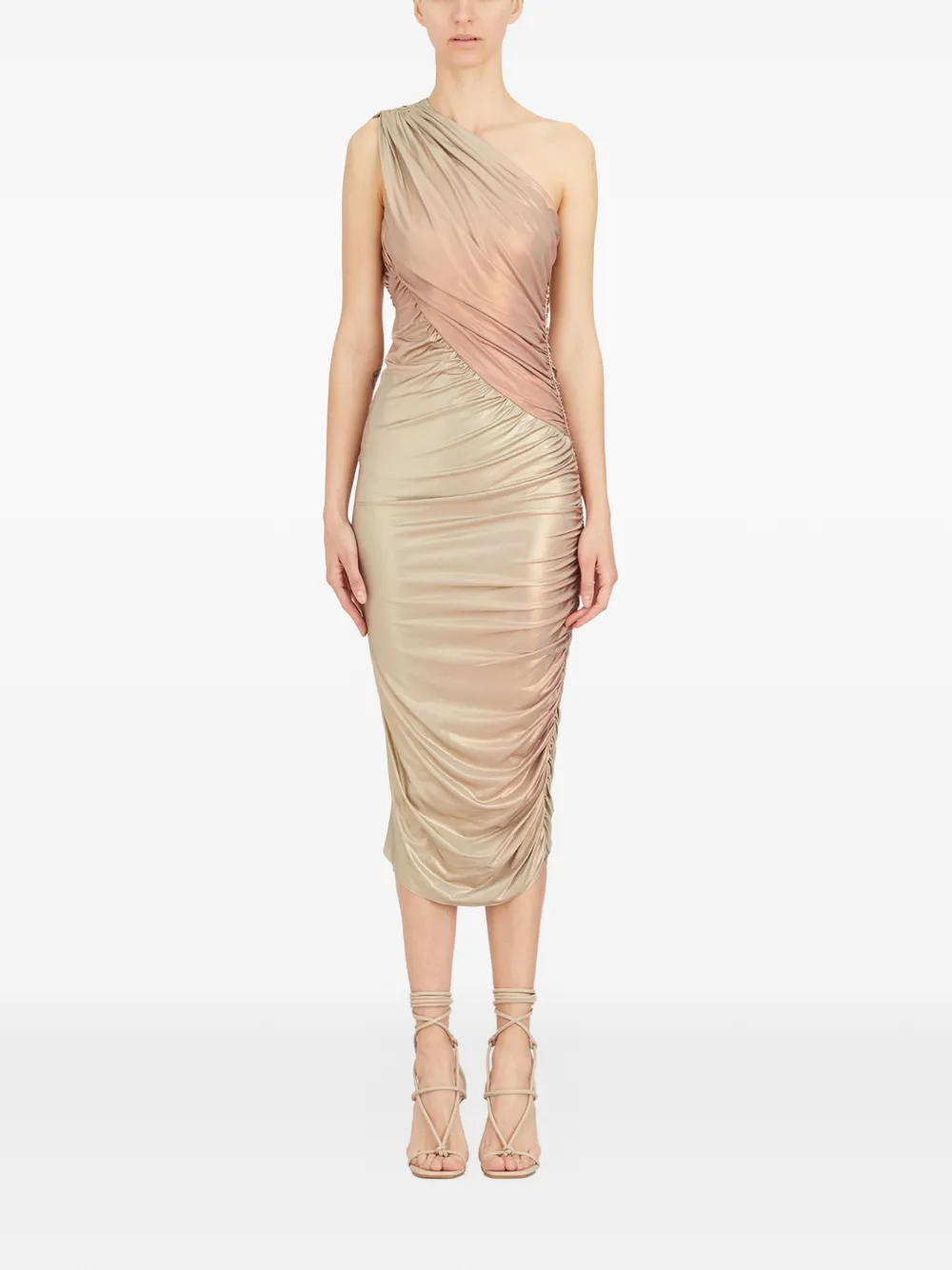 Rick Owens Lilies draped midi dress - Toni neutri