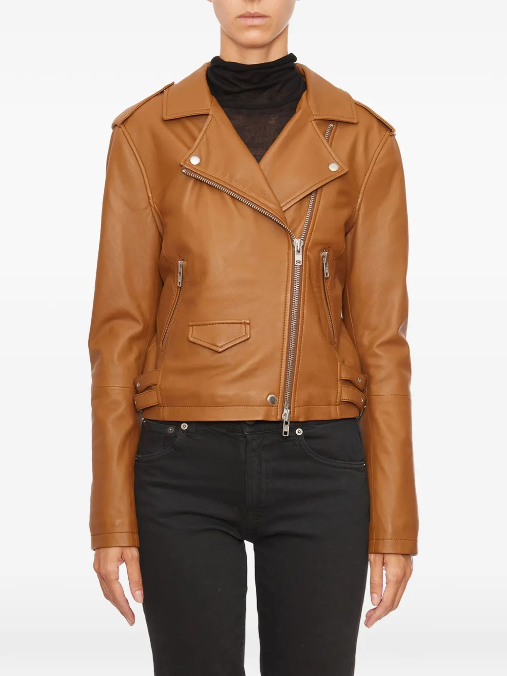 SWD BY S.W.O.R.D. zipped leather jacket - Marrone
