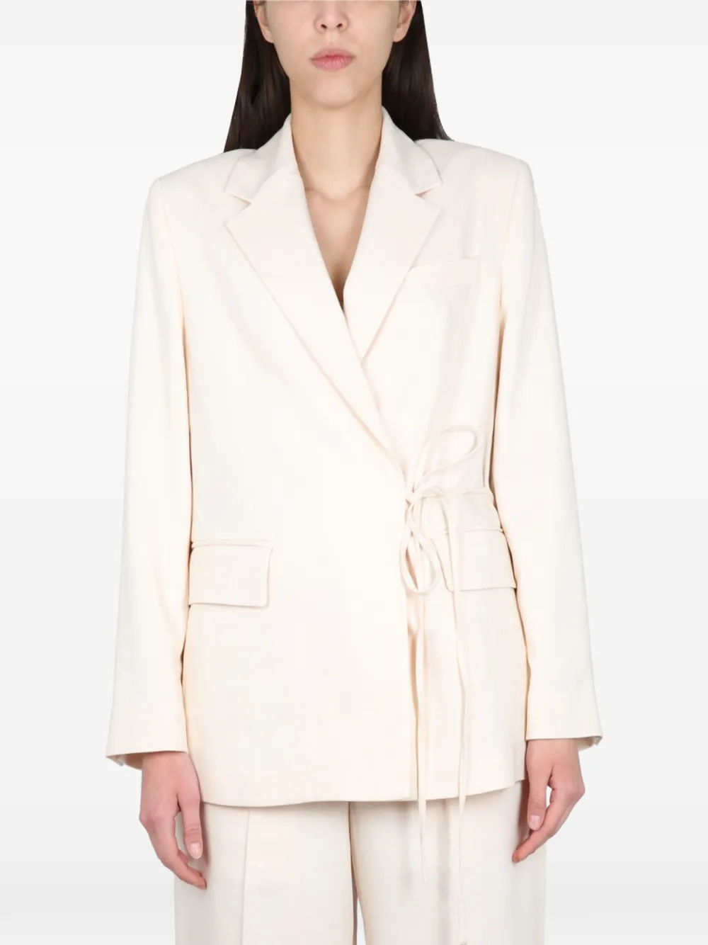 MSGM tie-fastening blazer - Nude