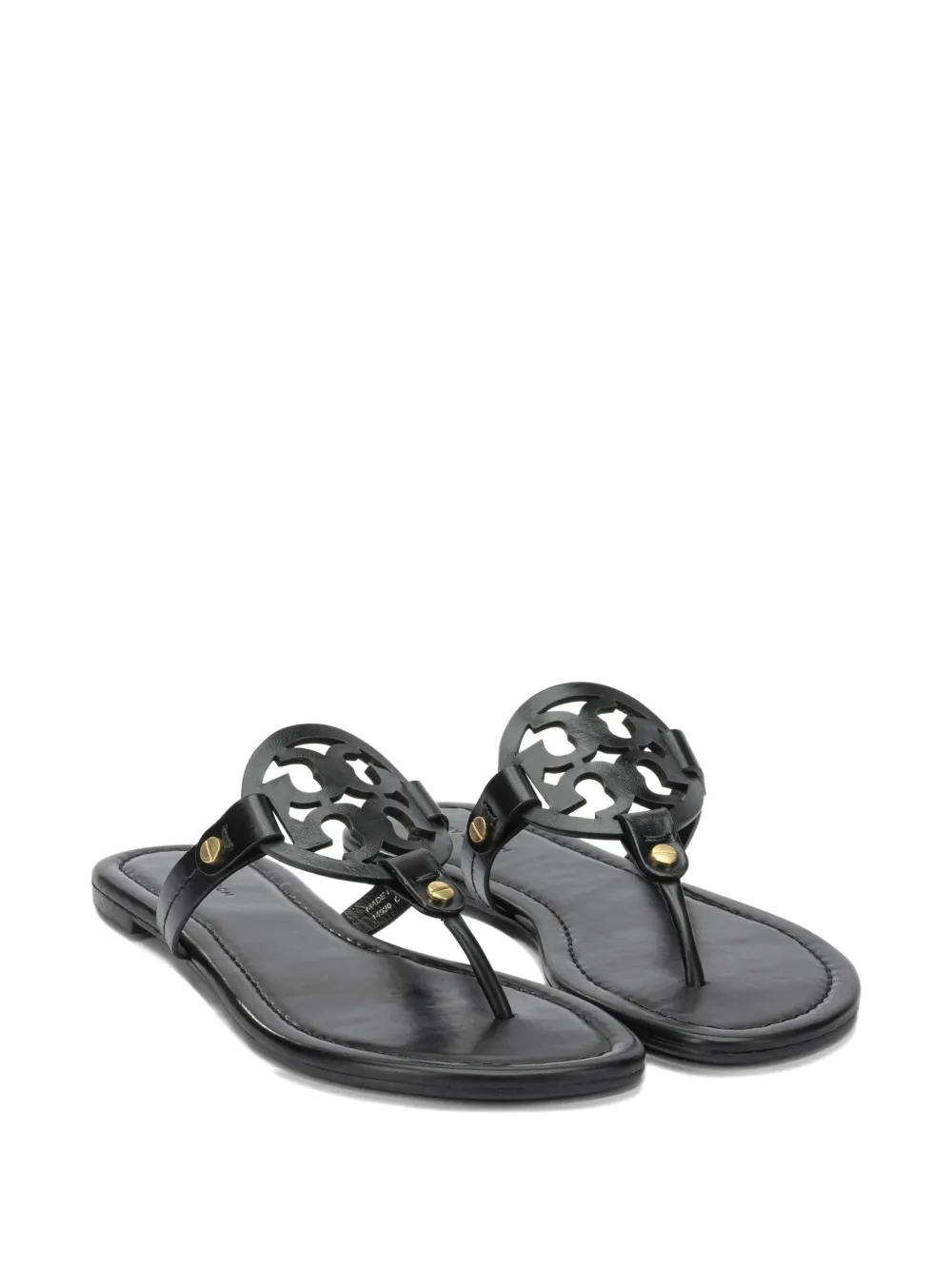 Tory Burch Miller cutout leather sandals Zwart