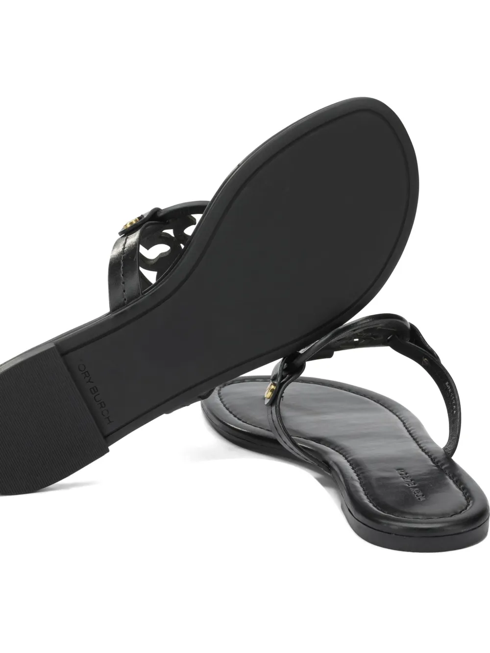 Tory Burch Miller cutout leather sandals Zwart