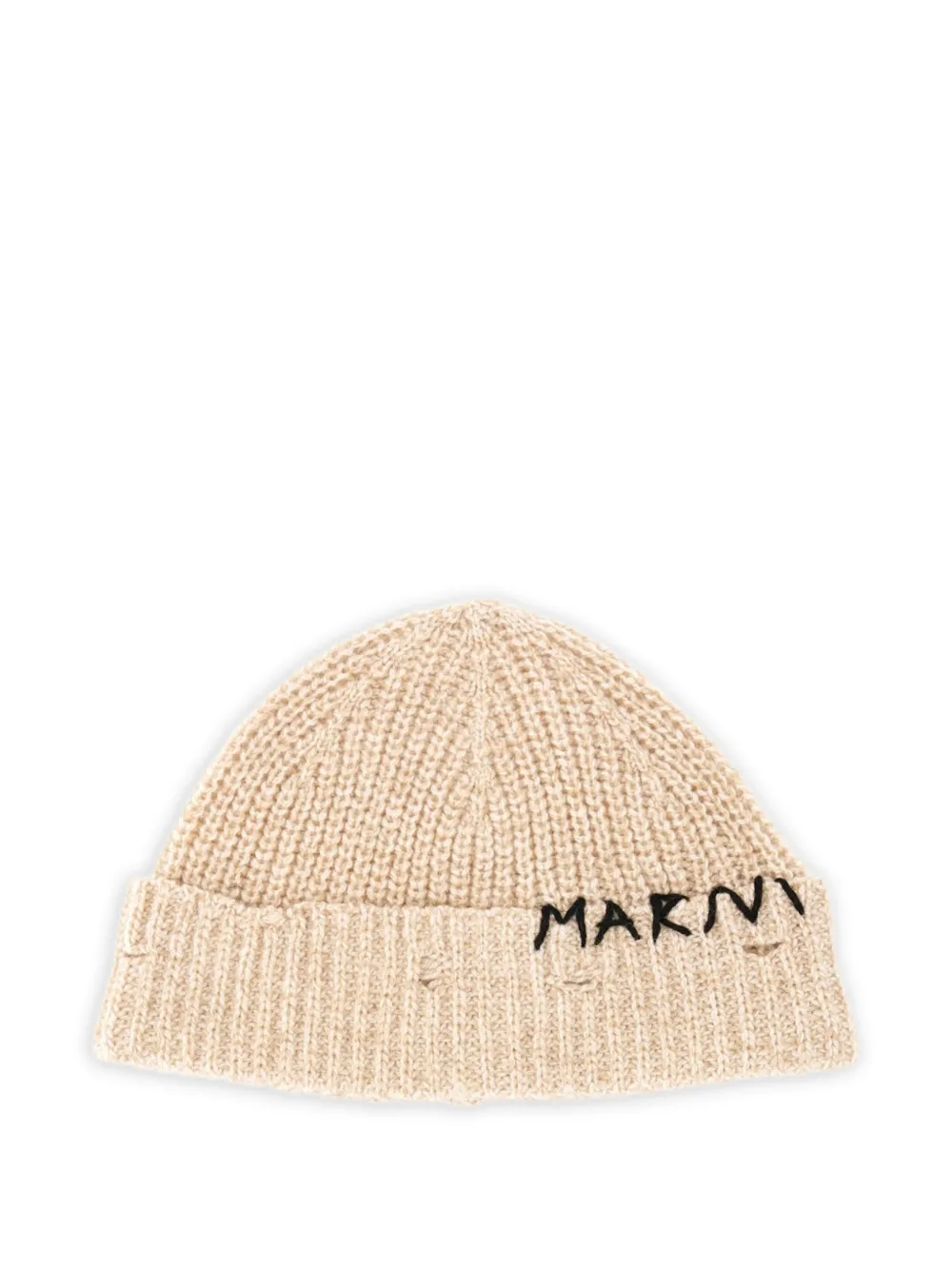 Marni logo-embroidered beanie hat - Toni neutri