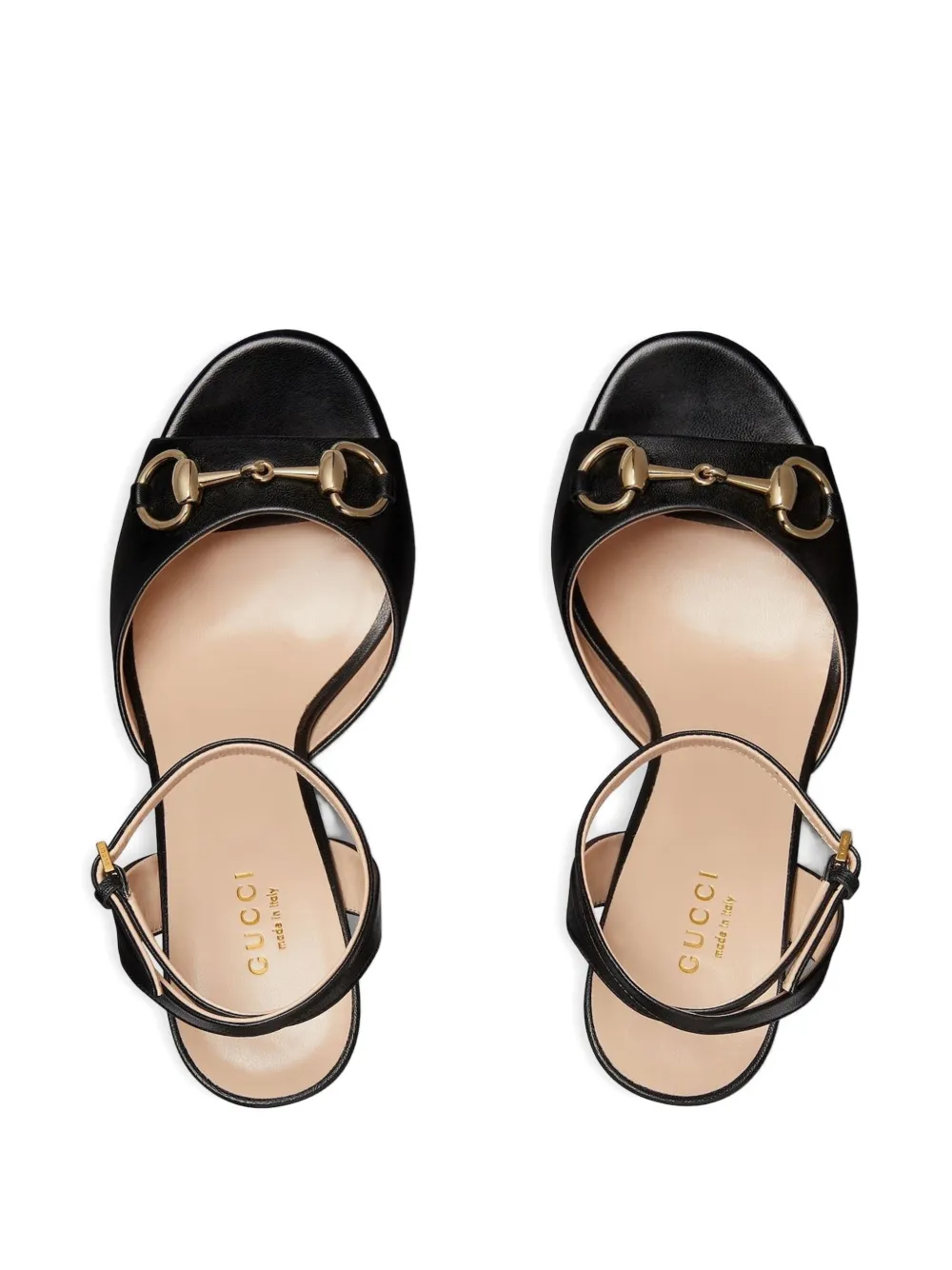 Gucci Horsebit leren sandalen met plateauzool Zwart